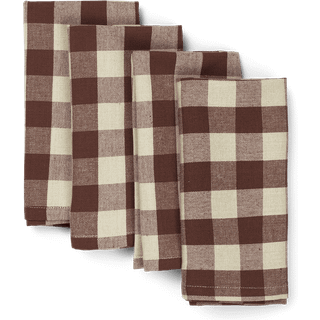 Ferm Living Bothy Check bomuldsservietter 40x40 cm 4-pak Cinnamon-grey green