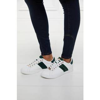 Holland Cooper Knightsbridge Court Ladies Trainer in White Racing Green | Holland Cooper - 4 UK