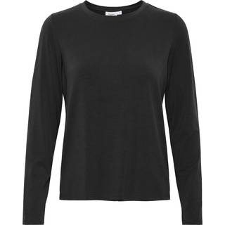 Langærmet T-shirt, Black, S