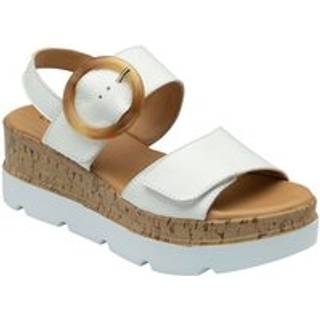 Lotus Lotus White 2 Strap Wedge Sandals