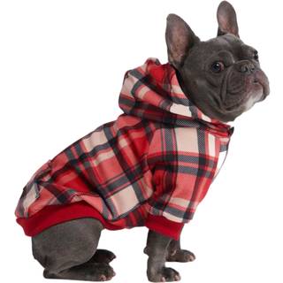 Spark Paws Dog Hoodie - Premium Kvalitet Buttery Soft Superior Comfort og Fit Beroligende fleece -interiør velegnet til alle racer - Rød plaid m