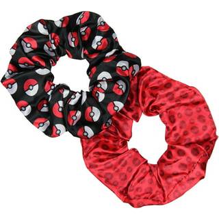 Pokemon Pokeball Scrunchie Set hårbindningar Hårtillbehör för alla hårtyper 2 PK | Smärtfri borttagning för flätor hästsvansar