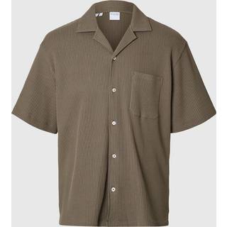 Selected Boxy Casper Waffle SS Shirt Morel
