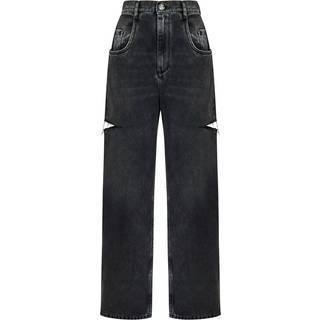 Maison Margiela Cutout high-rise tapered jeans - black - XXS