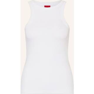 Tanktop i bomuldsblanding med ribstruktur og logoprint