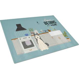 Caroline's Treasures CK7729LCB West Siberian Laika Spitz Kitchen Scene Glass Cutting Board Stor dekorativt tempereret glas Køkkenskæring og serve