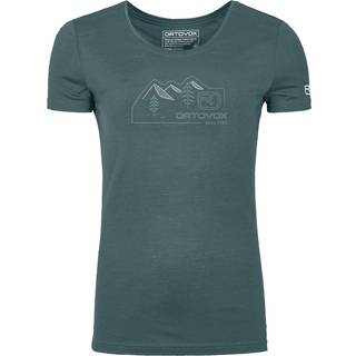 Ortovox Women's 150 Cool Vintage Badge T-Shirt Merino-shirt Damer størrelse S farve blå