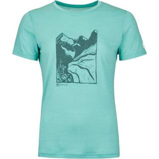 Ortovox Women's 120 Cool Tec Mountain Cut T-Shirt Merino-shirt Damer størrelse L farve turkis