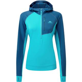 Mountain Equipment Women's Aiguille Hooded Top Hoodie Damer størrelse 12 farve turkis/blå