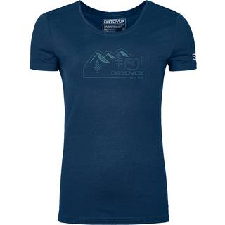 Ortovox Women's 150 Cool Vintage Badge T-Shirt Merino-shirt Damer størrelse M farve blå
