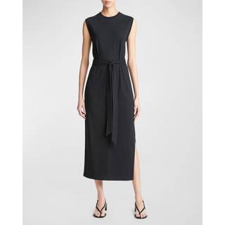 Vince Cotton jersey midi dress - black - XXS