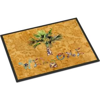 """" Caroline's Treasures 8709Jmat Velkommen palmetræ på guld indendørs eller udendørs mat 24 x 36 """" """" Multicolor """"