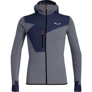 Salewa Puez 2 Dry L/S Hood Full-Zip Tee Fleecejakke Herrer størrelse M farve grå/blå