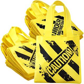 Byggeri f?dselsdagsfest forsyninger - (12) under konstruktion tema mini ikke -v?vet l?rred tasker med h?ndtag til fest favoriser til b?rn og good