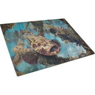 Caroline's Treasures JMA2003LCB Golden Goliath Grouper Glass Cutting Board Stor dekorativt tempereret glas Køkkenskæring og serveringsplade Stor