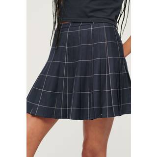 Superdry Superdry Navy Vintage Check Pleated Mini Skirt