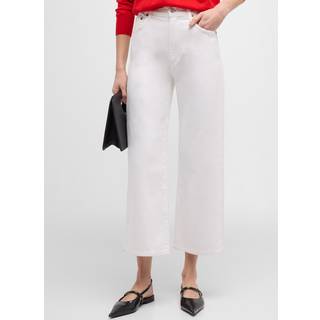 Agolde Harper Crop mid-rise wide-leg jeans - white - XS-S