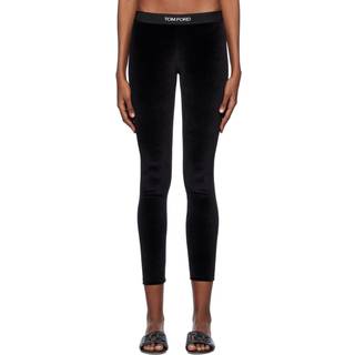 Tom Ford Logo velour leggings - black - L