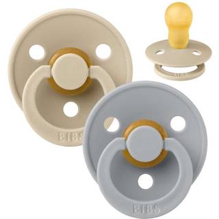 BIBS Rund Colour Sut - 2-Pak - Str. 3 - Naturgummi - Vanilla/Cloud