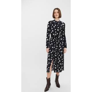 Easy Long Sleeve Shirt Dress - Sort - L - Vero Moda
