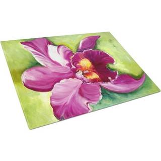 Caroline's Treasures JMK1120LCB Orchid Glass Cutting Board Stor dekorativt tempereret glas køkkenskæring og serveringsplads i stor størrelse hugg