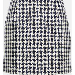 Ami Paris Checked cotton and wool miniskirt - blue - XL