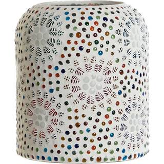 Bordlampe DKD Home Decor Hvid Multifarvet Aluminium Krystal 40 W 220 V 15 x 15 x 18 cm