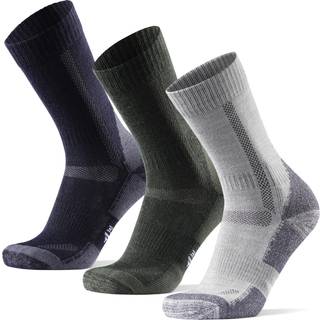 MERINO WOOL HIKING SOCKS - Green | Grey | Navy Blue / 39-42 / 3-Pack