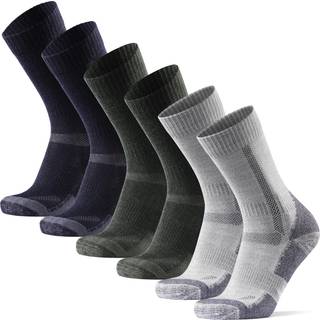 MERINO WOOL HIKING SOCKS - Green | Grey | Navy Blue / 43-47 / 3-Pack