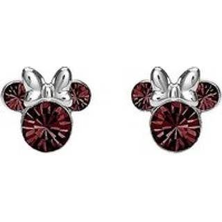 Disney Silver Minnie Red Crystal Birthstone Stud Earrings - January - F6775