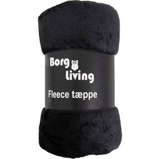 Fleece tæppe - Sort - 150x200 cm - Blødt og lækkert sofatæppe - Borg Living