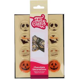 Chokoladedekorationer Halloween - Ø 3,8cm 12 stk. FunCakes