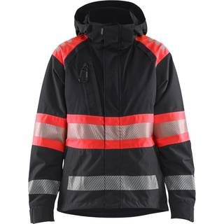 Blåkläder 4430 Dame High Vis Skaljakke / Dame High Vis Skaljakke - XS - Sort/High Vis Rød