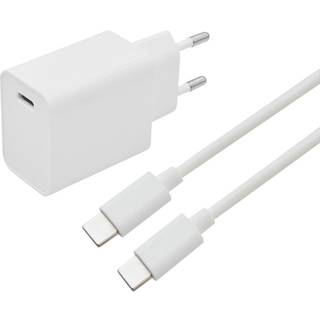 Eletra hurtigopladersæt USB-C 20 W 1 M, hvid