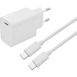 Eletra hurtigopladersæt USB-C 20 W 1 M, hvid ➞ På lager - klar til levering og afhentning