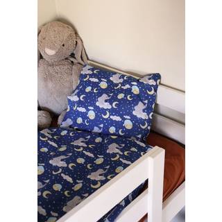 Baby sengetøj 70x100cm - OEKO-TEX® Certificeret - Elefant, stjerner og måne - 100% Bomulds sengesæt