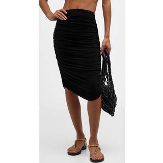 Norma Kamali Shirred high-rise midi skirt - black - L