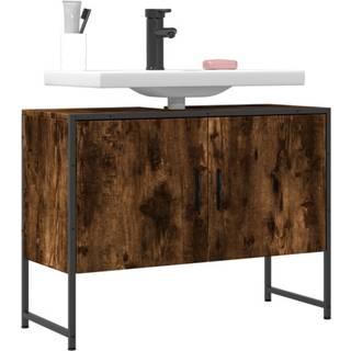 Underskab Til Håndvask 80X33X60 Cm Konstrueret Træ Brunt Egetræ - Røget eg / 80 cm
