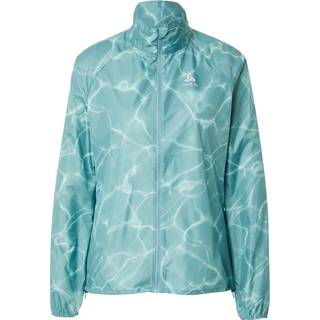 Odlo Zeroweight Print Running Jacket Women - Blue Grey, Size M - blue_grey