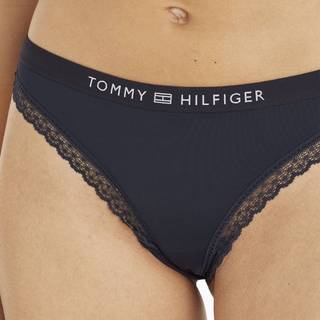 Tommy Hilfiger Tonal Logo Lace Thong - Navy-2 - Large