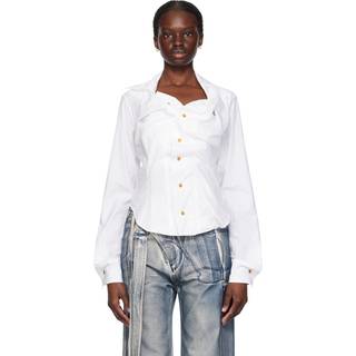 Vivienne Westwood Drunken gathered cotton poplin shirt - white - XL