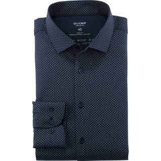 OLYMP Herren Hemd blau gemustert