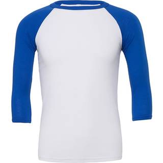 Canvas CV3200 Unisex 3/4 Sleeve Baseball T-Shirt White / True Royal L