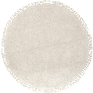 Rund bomuldstæppe Daya med frynser, håndtuftet