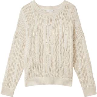 Reiss Tanya Cotton Blend Open Stitch Rund hals TrøjeStor