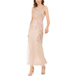 Adrianna Papell Adrianna Papell Pink Studio Beaded Column Long Dress