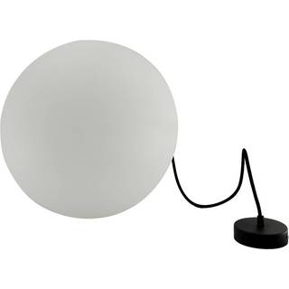 Lindby udendørs hængelampe Alea, hvid, plast, Ø 38 cm Alea Lindby, dæmpbar, Hvid/opal, Plast, Moderne
