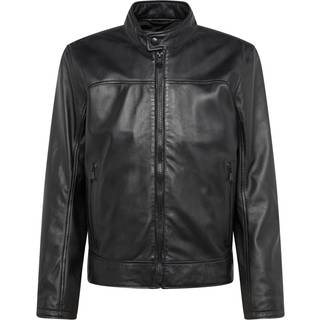 JOOP! Herren Lederjacke schwarz unifarben