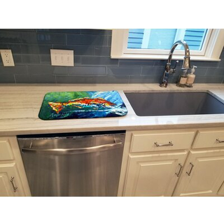 """" Caroline's Treasures MW1270DDM Break Through Red Fish Dish-Drying-Mats 14 X 21 Multicolor """"