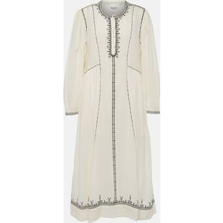 Marant Etoile Pippa embroidered cotton midi dress - beige - XS